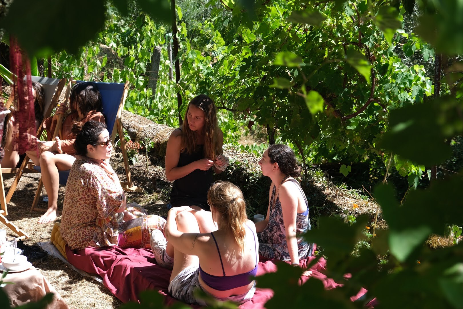 People chatting at retreat