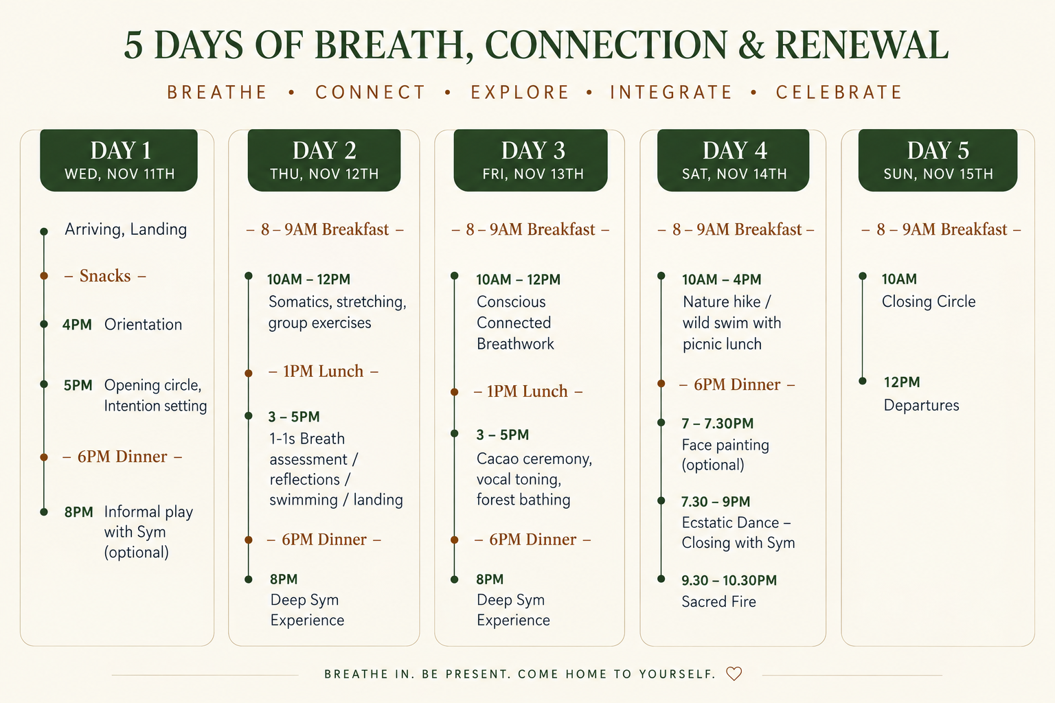 Retreat schedule