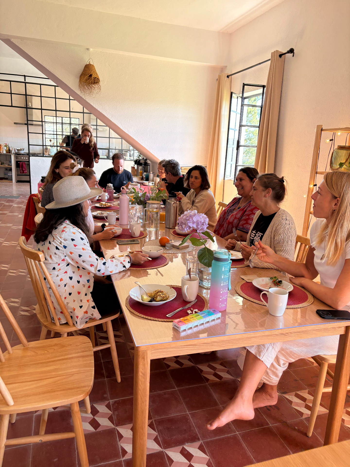 Shared meals at the retreat